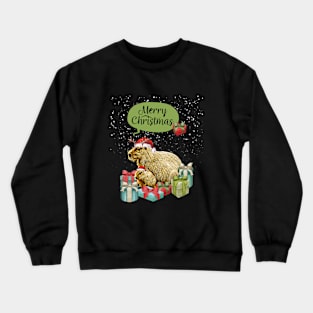 Capybara Merry Christmas and Christmas composition and gift box! Cute capybara Crewneck Sweatshirt